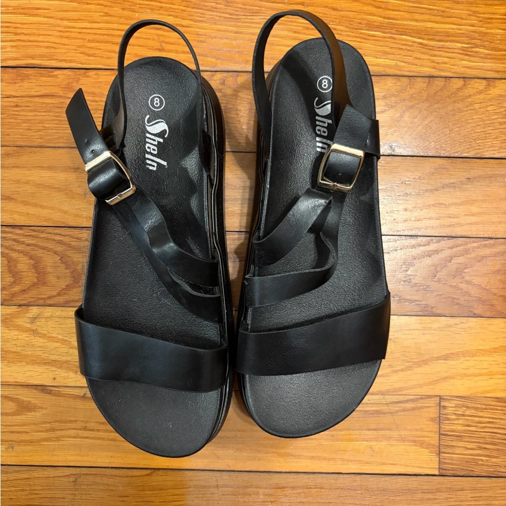 SHEIN Black Women's Sandals with Buckle